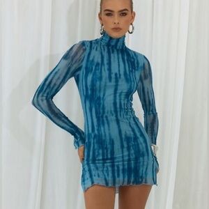 RUNAWAY THE LABEL Mini Dress Exclusive Jean Print